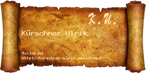 Kürschner Ulrik névjegykártya